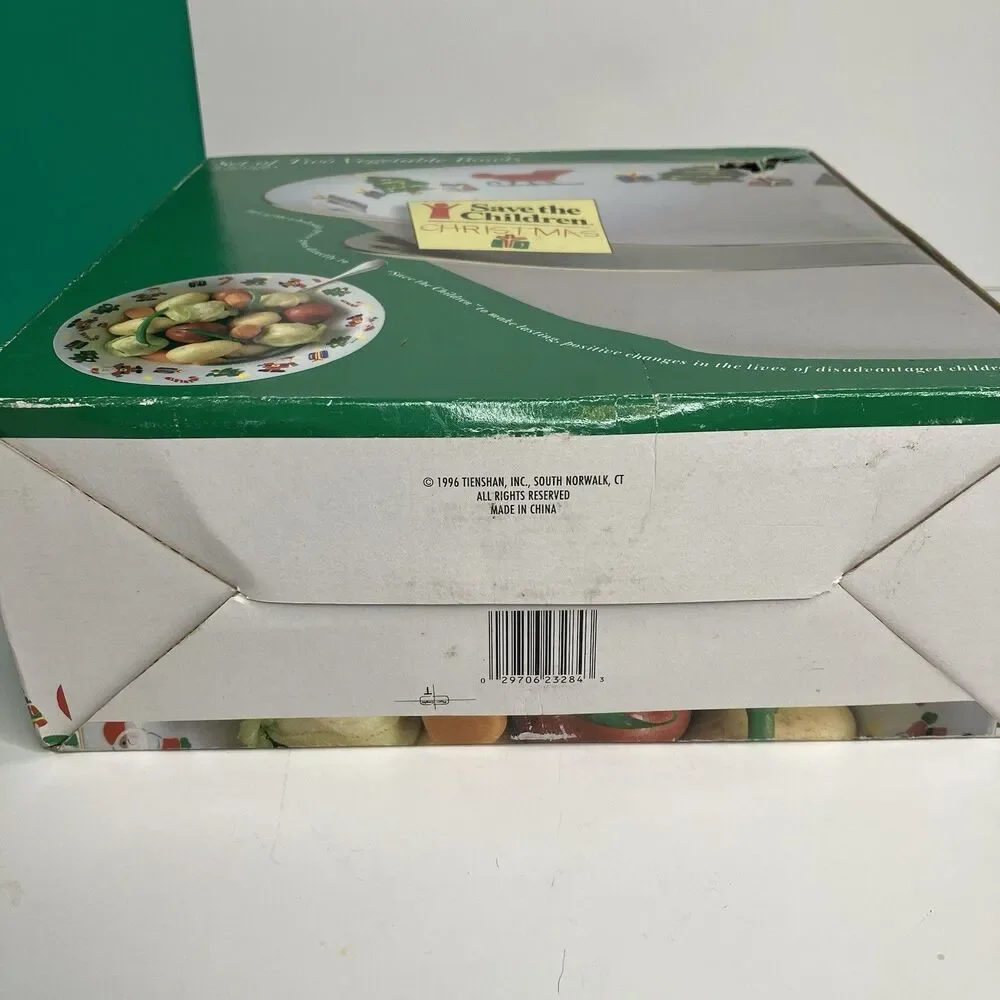 1996 Save The Children Tienshan Set Of 2 Vegetable Serving Bowls New In Box